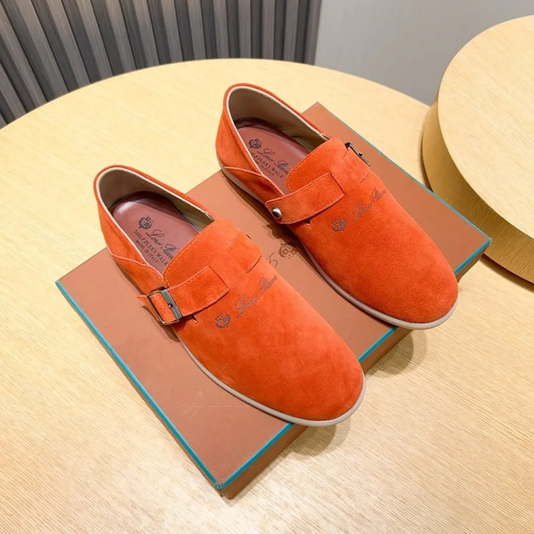 Factory price 420💰[loro piana] 2025 new moccasins, popular casual sneakers for street men. The shoes are made of first-layer suede leather uppers with rubber soles. They are classic. The complex craftsmanship and meticulous structure make the shoes light and soft, allowing you to walk comfortably and freely. Perfect for summer wear. Yardage: 38-45.